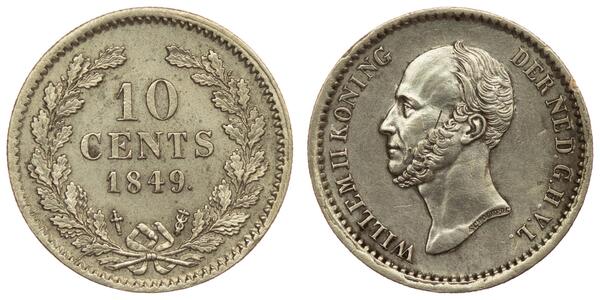10 Цент Королевство Нидерланды (1815 - ) Серебро 