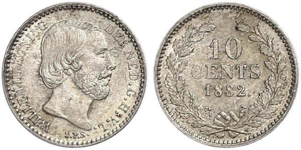 10 Цент Королевство Нидерланды (1815 - ) Серебро Виллем III