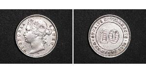 10 Цент Стрейтс-Сетлментс (1826 - 1946) Серебро Виктория (1819 - 1901)