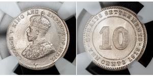 10 Цент Стрейтс-Сетлментс (1826 - 1946) Серебро Георг V (1865-1936)