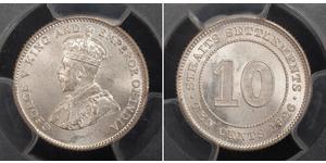 10 Цент Стрейтс-Сетлментс (1826 - 1946) Серебро Георг V (1865-1936)