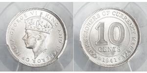 10 Цент British Malaya Срібло Георг VI (1895-1952)