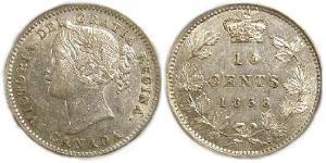 10 Цент Канада Срібло Вікторія (1819 - 1901)