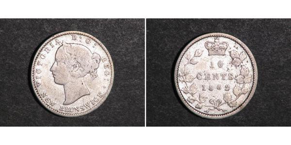 10 Цент Канада Срібло Вікторія (1819 - 1901)