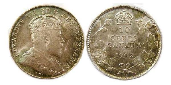 10 Цент Канада Срібло Едвард VII (1841-1910)