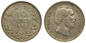 10 Цент Королівство Нідерланди (1815 - ) Срібло Віллем III