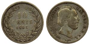 10 Цент Королівство Нідерланди (1815 - ) Срібло Віллем III
