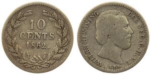 10 Цент Королівство Нідерланди (1815 - ) Срібло Віллем III