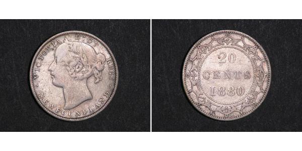 10 Цент Ньюфаундленд і Лабрадор Срібло Вікторія (1819 - 1901)