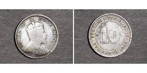 10 Цент Стрейтс-Сетлментс (1826 - 1946) Срібло Едвард VII (1841-1910)