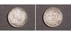10 Цент Стрейтс-Сетлментс (1826 - 1946) Срібло Едвард VII (1841-1910)