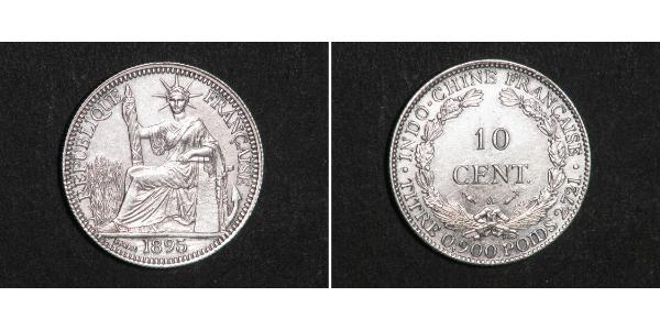 10 Цент Французький Индокитай (1887-1954) Срібло 