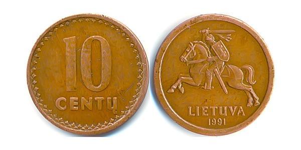10 Цент Литва (1991 - ) Цинк/Олово/Медь 