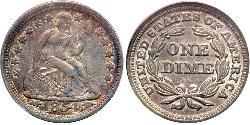 1 Dime / 10 Cent Estados Unidos de América (1776 - ) Plata 