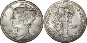 10 Цент / 1 Дайм США (1776 - ) Мідь/Срібло 