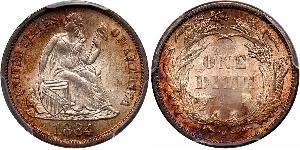 10 Цент / 1 Дайм США (1776 - ) Мідь/Срібло 