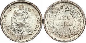 10 Цент / 1 Дайм США (1776 - ) Мідь/Срібло 