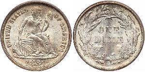 10 Цент / 1 Дайм США (1776 - ) Мідь/Срібло 
