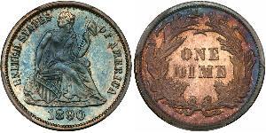 10 Цент / 1 Дайм США (1776 - ) Мідь/Срібло 