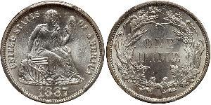 10 Цент / 1 Дайм США (1776 - ) Мідь/Срібло 