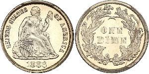 10 Цент / 1 Дайм США (1776 - ) Мідь/Срібло 