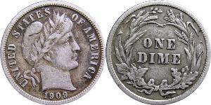 10 Цент / 1 Дайм США (1776 - ) Мідь/Срібло 