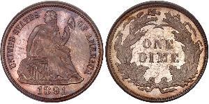 10 Цент / 1 Дайм США (1776 - ) Мідь/Срібло 