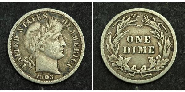 10 Цент / 1 Дайм США (1776 - ) Мідь/Срібло 