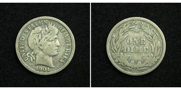 10 Цент / 1 Дайм США (1776 - ) Мідь/Срібло 