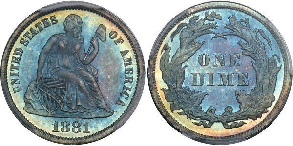 10 Цент / 1 Дайм США (1776 - ) Мідь/Срібло 