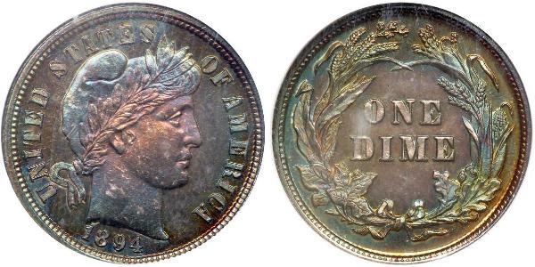 10 Цент / 1 Дайм США (1776 - ) Мідь/Срібло 