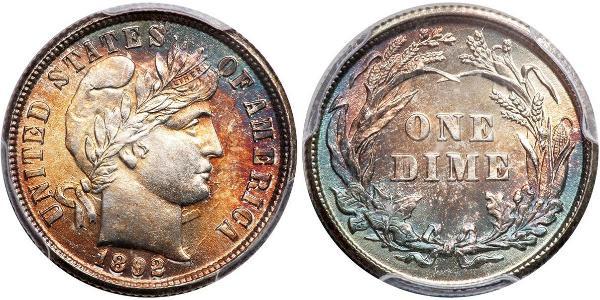 10 Цент / 1 Дайм США (1776 - ) Мідь/Срібло 
