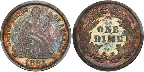 10 Цент / 1 Дайм США (1776 - ) Мідь/Срібло 