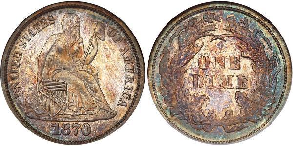 10 Цент / 1 Дайм США (1776 - ) Мідь/Срібло 