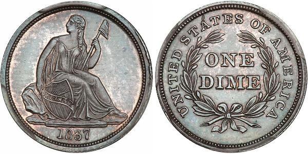 10 Цент / 1 Дайм США (1776 - ) Мідь/Срібло 