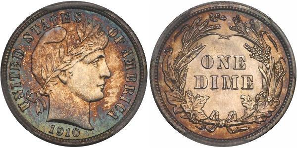 10 Цент / 1 Дайм США (1776 - ) Мідь/Срібло 