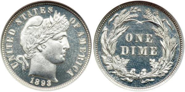 10 Цент / 1 Дайм США (1776 - ) Мідь/Срібло 