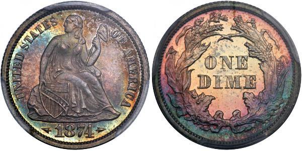 10 Цент / 1 Дайм США (1776 - ) Мідь/Срібло 