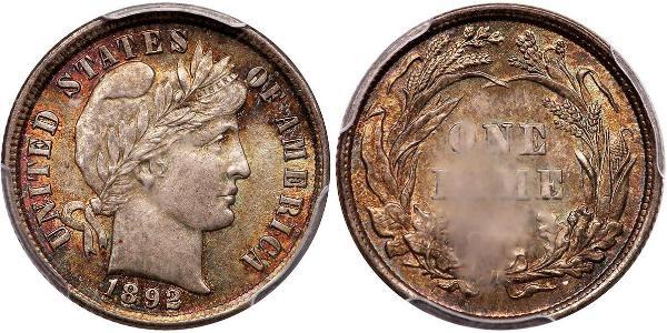 10 Цент / 1 Дайм США (1776 - ) Мідь/Срібло 