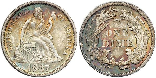 10 Цент / 1 Дайм США (1776 - ) Мідь/Срібло 