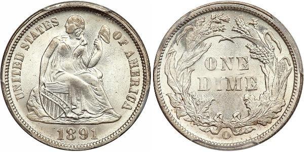 10 Цент / 1 Дайм США (1776 - ) Мідь/Срібло 