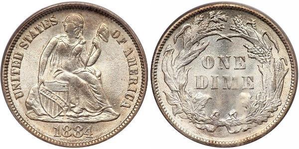 10 Цент / 1 Дайм США (1776 - ) Мідь/Срібло 