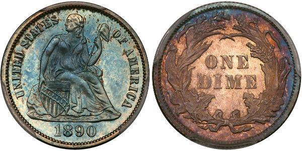 10 Цент / 1 Дайм США (1776 - ) Мідь/Срібло 