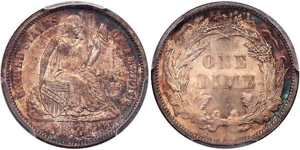 10 Цент / 1 Дайм США (1776 - ) Мідь/Срібло 