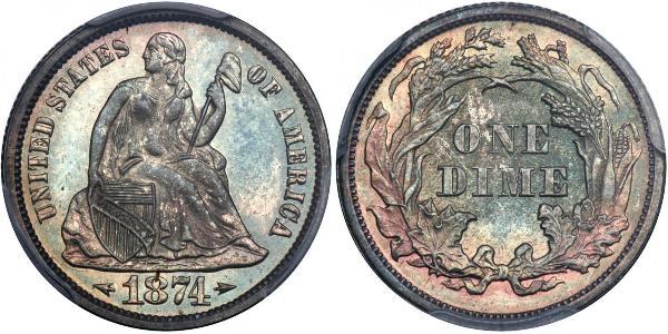 10 Цент / 1 Дайм США (1776 - ) Мідь/Срібло 