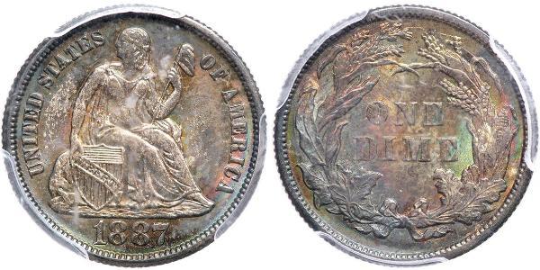10 Цент / 1 Дайм США (1776 - ) Мідь/Срібло 