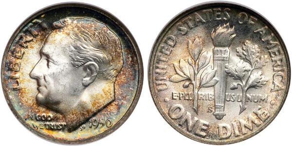 10 Цент / 1 Дайм США (1776 - ) Серебро 