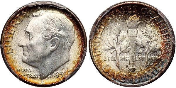10 Цент / 1 Дайм США (1776 - ) Серебро 
