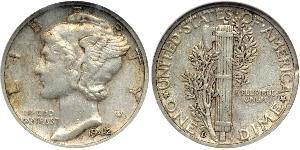 10 Цент / 1 Дайм США (1776 - ) Серебро/Медь 