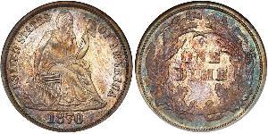 10 Цент / 1 Дайм США (1776 - ) Серебро/Медь 